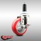 Service Caster 4 Inch 316SS Red Polyurethane Swivel 1 Inch Expanding Stem Caster Brake SCC-SS316EX20S414-PPUB-RED-TLB-1 - alternate 3